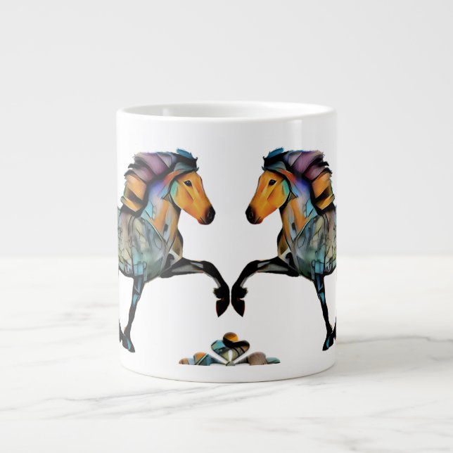 Grande Tasse Cheval islandais Pop Art (Devant)