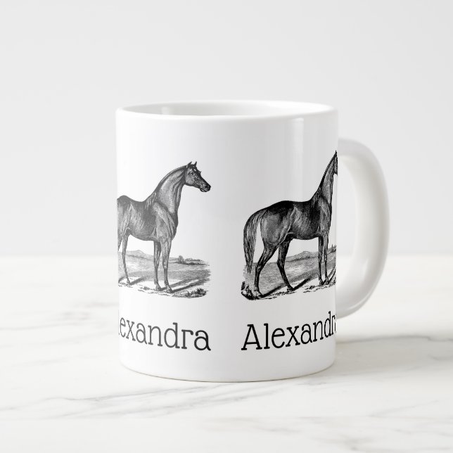 Grande Tasse Cheval vintage debout (Devant droit)