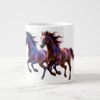 Chevaux Mystiques Néon Course Galactique Paire Fan