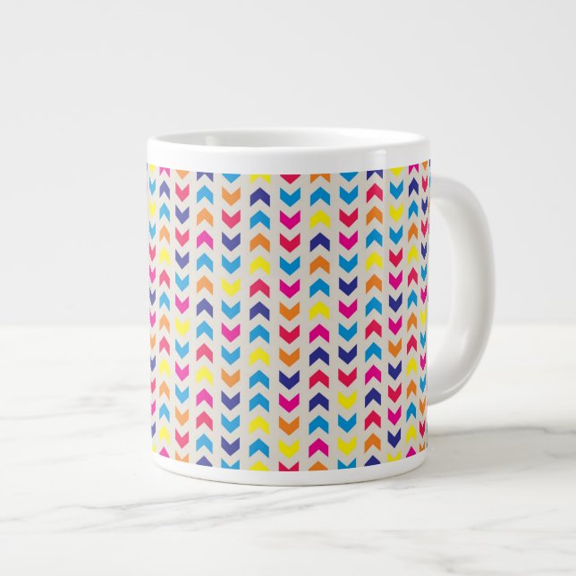 Grande Tasse Chevron aztèque coloré (Devant droit)