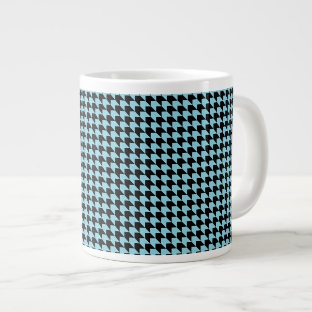 Grande Tasse Chevron Checks Sky et Black (Devant droit)