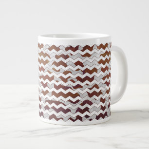 Grande Tasse Chevron Vache Brown et blanc
