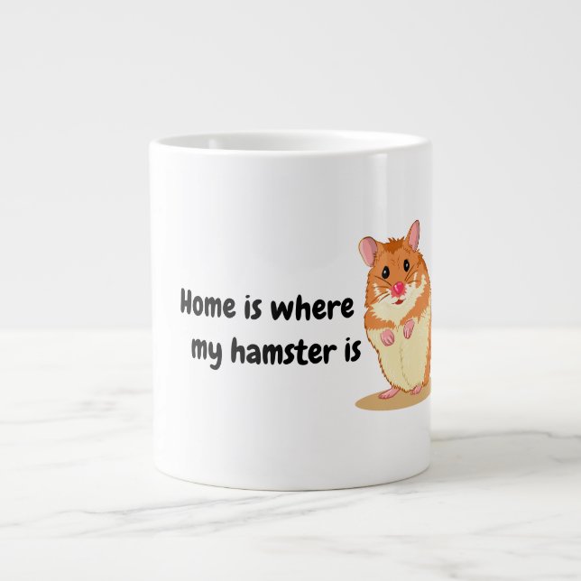 Grande Tasse Chez moi, mon hamster est un joli hamster brun (Devant)