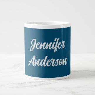 Grande Tasse Chic Calligraphie Elégant Océan Bleu Personnalisé