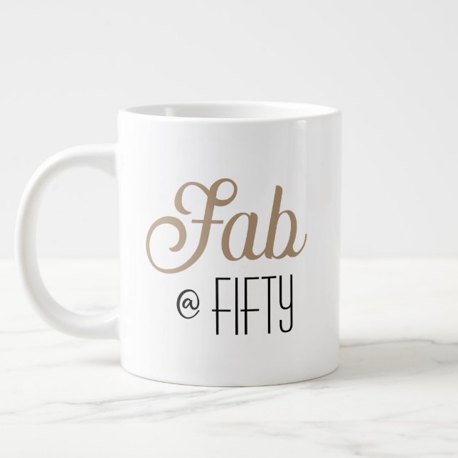 Grande Tasse Chic Fab @ CINQUANTE Typographie Or 50ème annivers (Gauche)