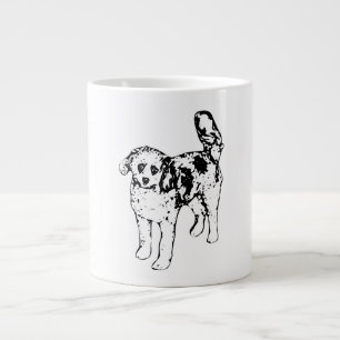 Grande Tasse Chien à encre grasse et contraste expressif pour l
