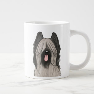Grande Tasse Chien caricaturé mignon Briard