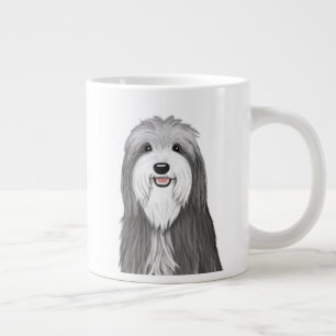 Grande Tasse Chien de dessin de Collie à poils   Cute Pet Lover