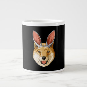 Grande Tasse Chien de Shiba avec oreilles de lapin de Pâques