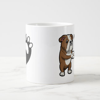 Grande Tasse Chien de taureau race et café dans les matins