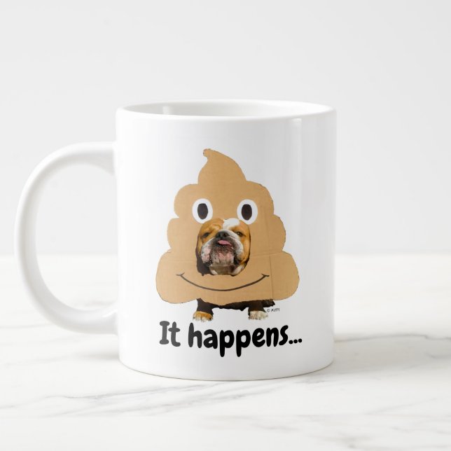 Grande Tasse Chien en en costume Emoji de la pop (Gauche)