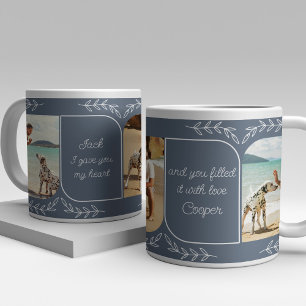 Grande Tasse Chien Papa 3 Vertical Photo Aimer Mots Personnalis