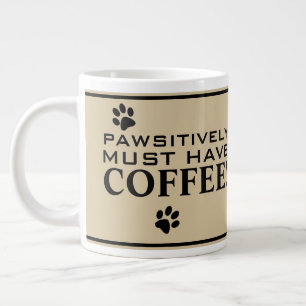 Grande Tasse Chien Paw Typographie Café Spécialité de Lover