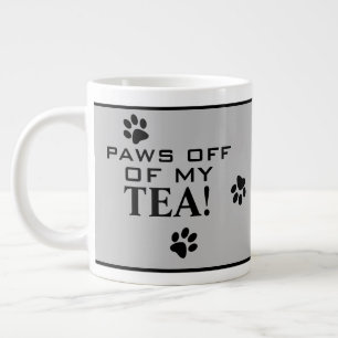Grande Tasse Chien Paw Typographie Tea Lover's Grey Black Funny