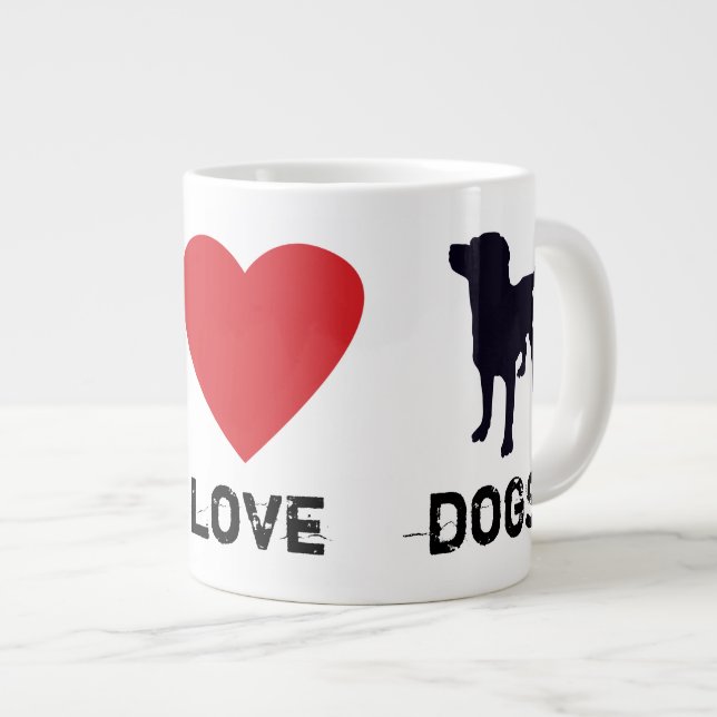 Grande Tasse Chiens d'amour de paix (Devant droit)