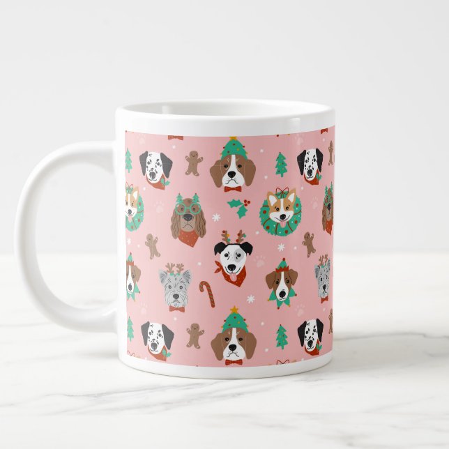 Grande Tasse Chiens de Noël en Accessoires de vacances Motif (Gauche)
