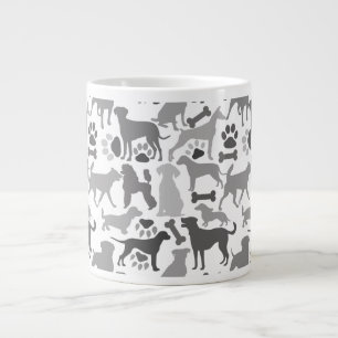 Grande Tasse Chiens et pattes motif 03.b Blancs BG