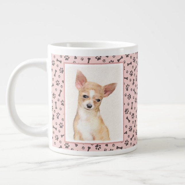 Grande Tasse Chihuahua Peinture - Cute Original Chien Art (Gauche)