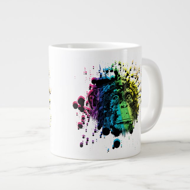 Grande Tasse Chimpanzé arc-en-ciel (Devant droit)