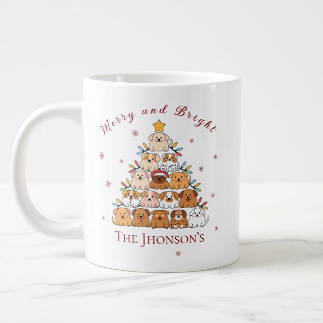 Grande Tasse Chiots mignons personnalisés amoureux des chiens d (Gauche)