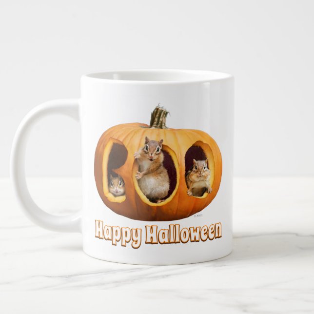Grande Tasse Chipmunks à l'intérieur de Boo Jack-o-Lantern (Gauche)