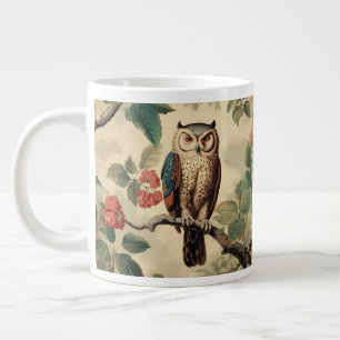 Grande Tasse Chouette botanique vintage en forêt