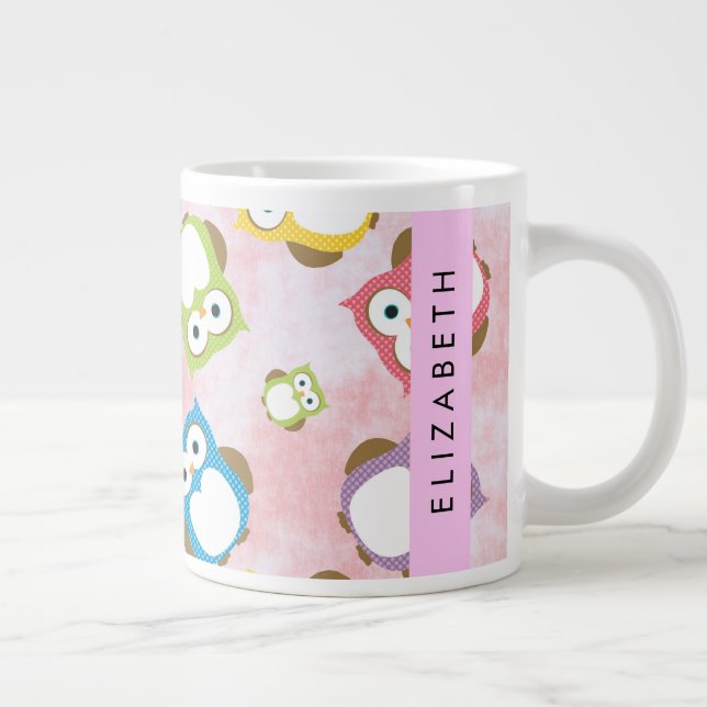 Grande Tasse Chouettes mignonnes, Chouette Motif, Chouettes col (Droite)