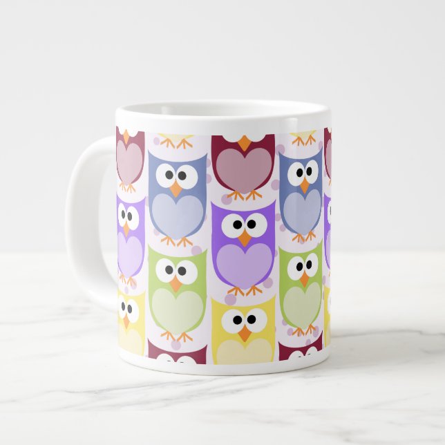 Grande Tasse Chouettes mignonnes, Chouette Motif, Chouettes pou (Devant gauche)