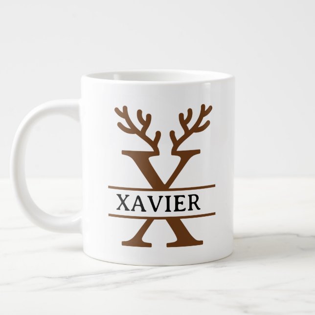 Grande Tasse Christmas Reindeer holiday Mug, Custom winter  (Gauche)