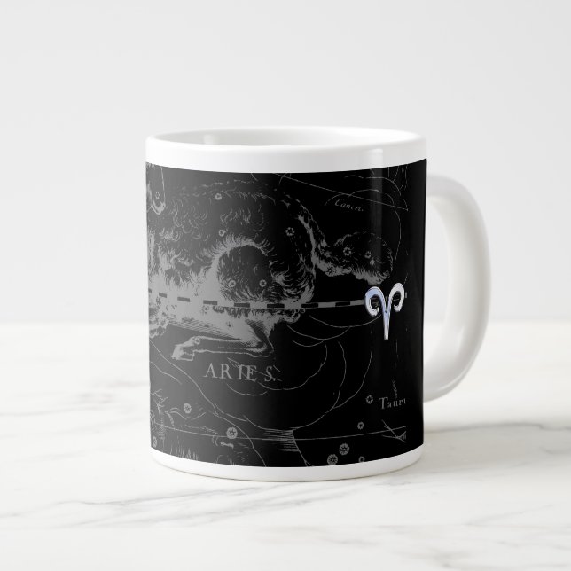 Grande Tasse Chrome comme Aries Symbole Zodiac sur Hevelius 169 (Devant droit)
