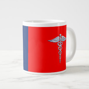 Grande Tasse Chrome Style Caduceus Médicale Symbole Ligue