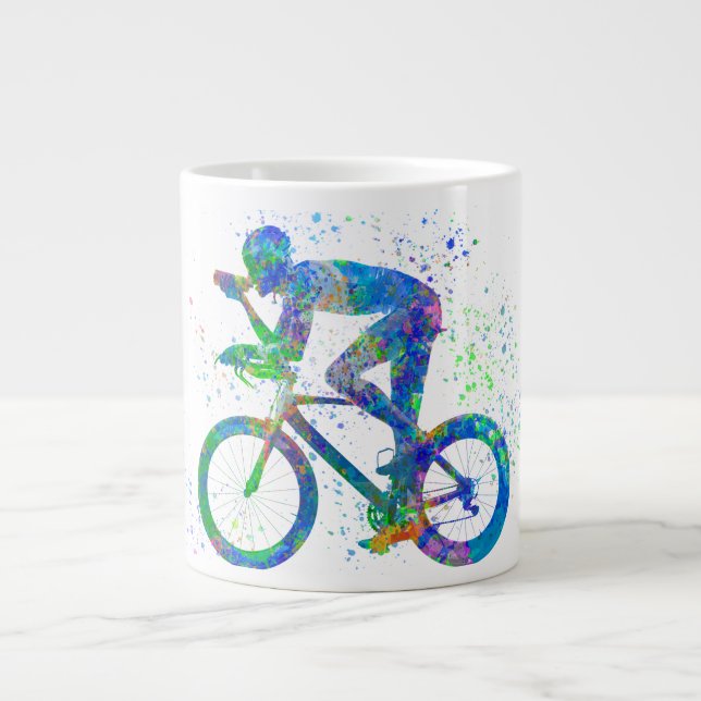 Grande Tasse ciclista de competición en acuarela (Devant)