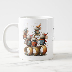 Grande Tasse Cinq Bagues en Or Fantaisistes 12 Jours de Noël