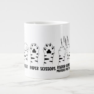 Grande Tasse Ciseaux de papier rocheux Razor Cat amusant