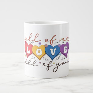 Grande Tasse Citation d'amour de cœur coloré