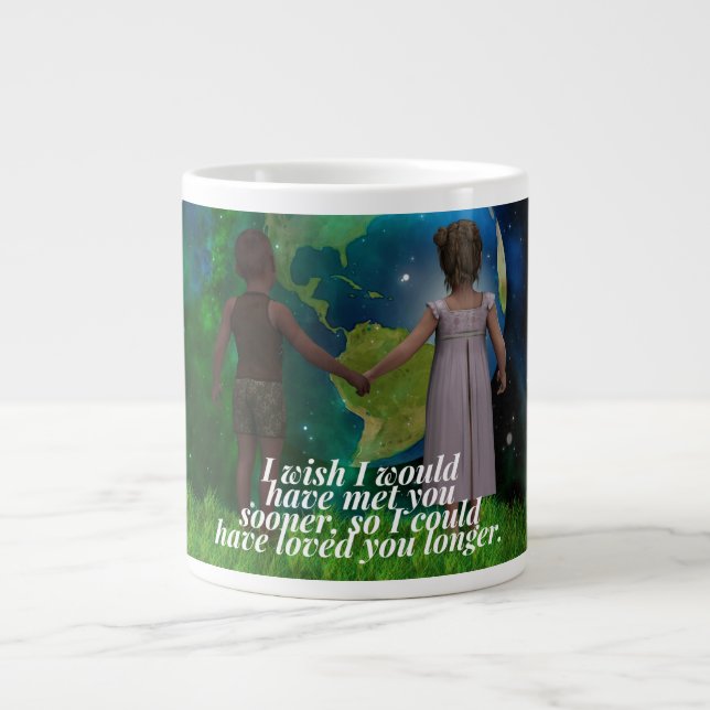 Grande Tasse Citation d'amour romantique profond (Devant)