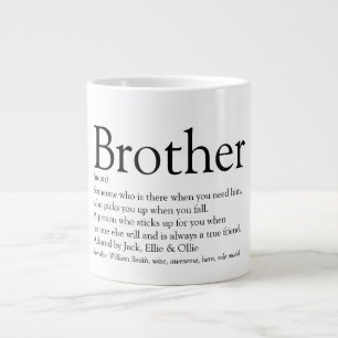 Grande Tasse Citation de définition Fun Brother Noir et Blanc