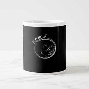 Grande Tasse Citation drôle de jeu de mots de style rétro F-Caw