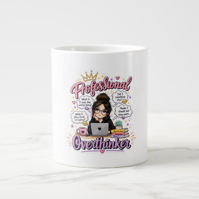 Grande Tasse Citation drôle de surpenseur professionnel blanc (Devant)