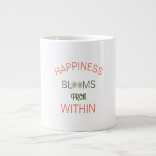 Grande Tasse Citation Inspirante de Bonheur qui Fleurit à l'Int