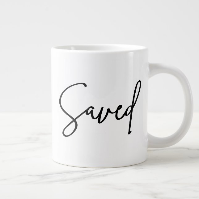 Grande Tasse Citation Inspirationnelle Sauvegardée Script moder (Droite)