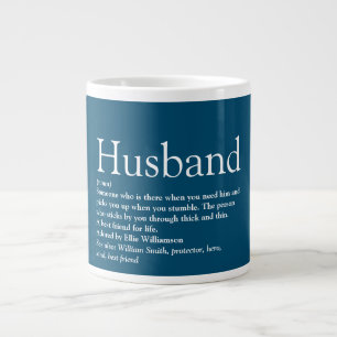Grande Tasse Citation Meilleur Mari Monde Moderne Bleu Foncé