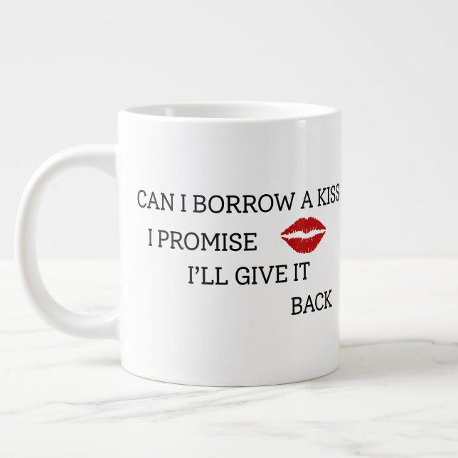 Grande Tasse Citation romantique drôle (Gauche)
