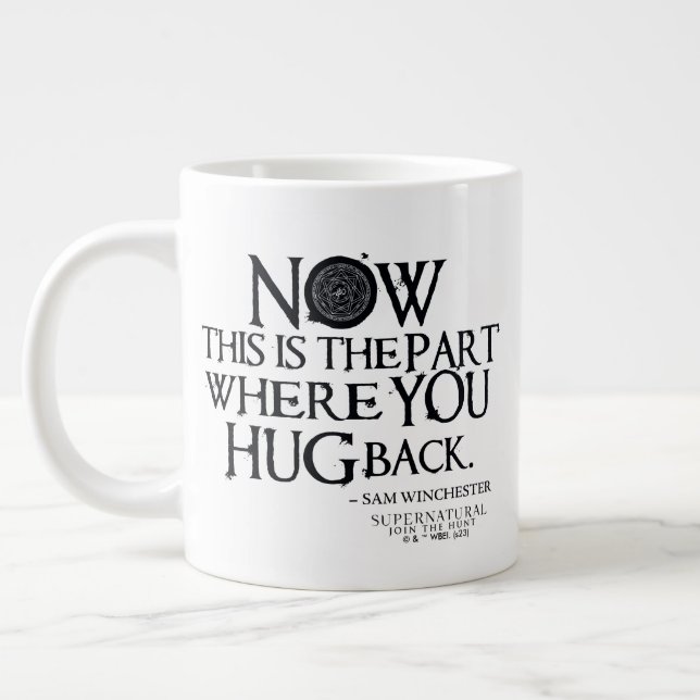 Grande Tasse Citation surnaturelle "Accrocher" (Gauche)