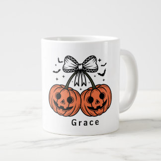 Grande Tasse Citrouilles Cerises Coquette Halloween Personnalis