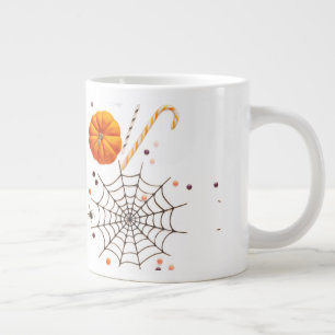 Grande Tasse Citrouilles éffrayants d'Halloween, Araignées chau