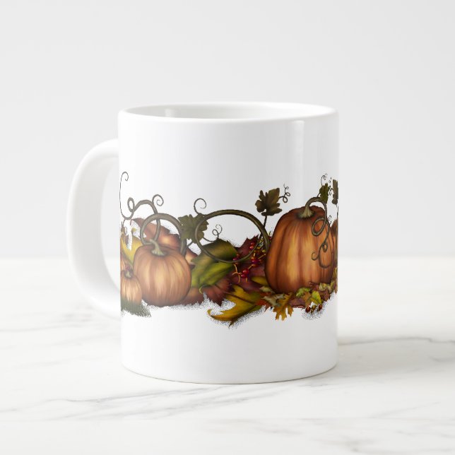Grande Tasse Citrouilles et feuilles d'automne (Devant gauche)