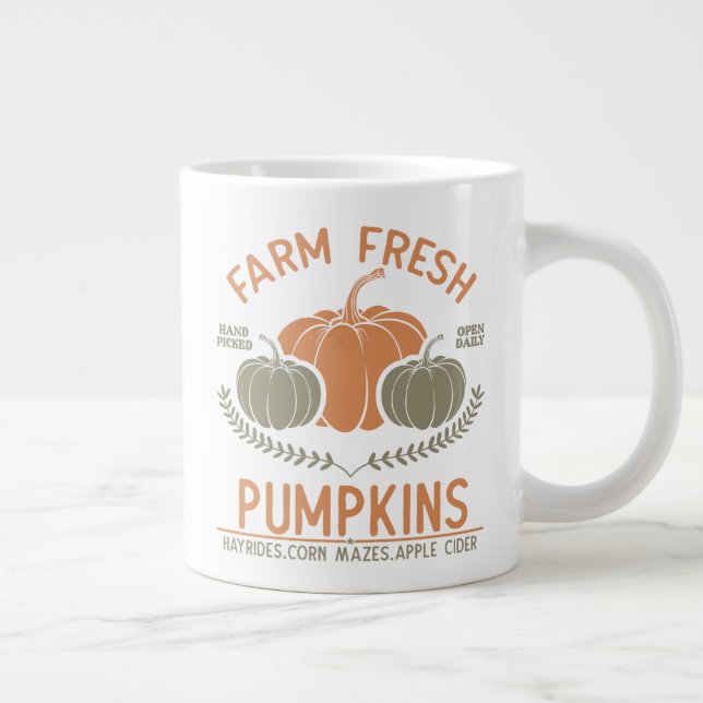 Grande Tasse Citrouilles frais de ferme | Main saisie (Droite)