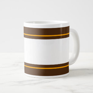 Grande Tasse Classy Wide White Center Dark Brown Racing Stripe