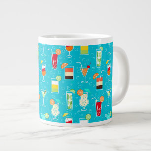 Grande Tasse Cocktail Motif sur Arrière - plan Turquoise